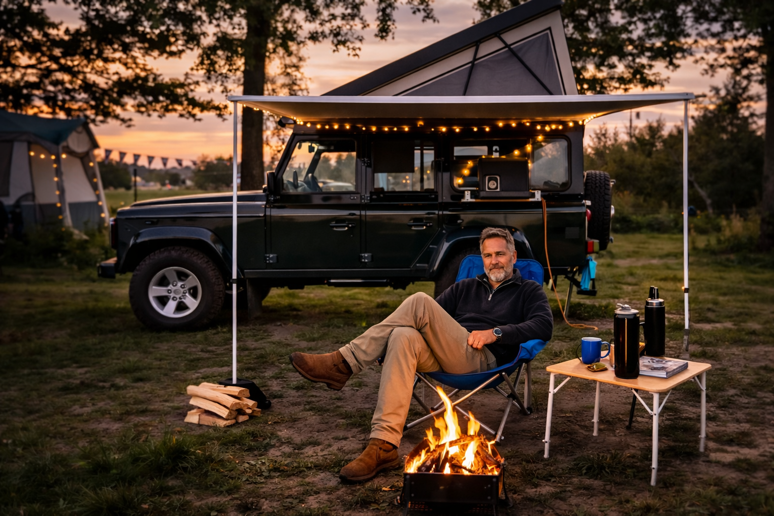 Kamperen met Defender